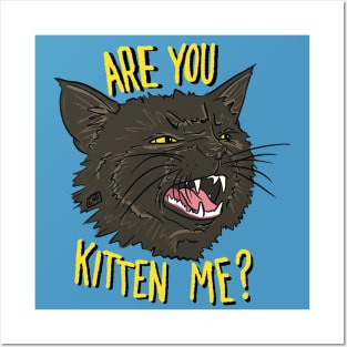 Are You Kitten Me - Black Cat Posters and Art